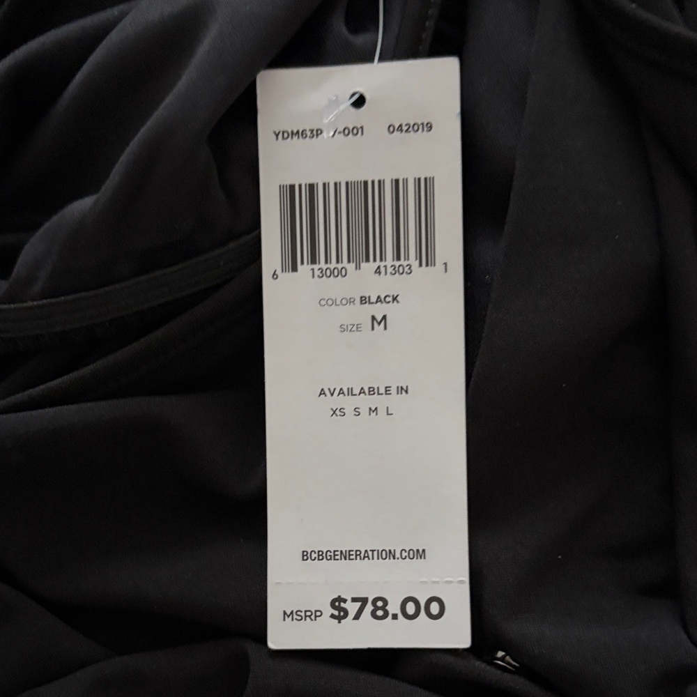 BCBGeneration Black Draped “Della” Dress. - Picture 8 of 9